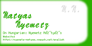matyas nyemetz business card
